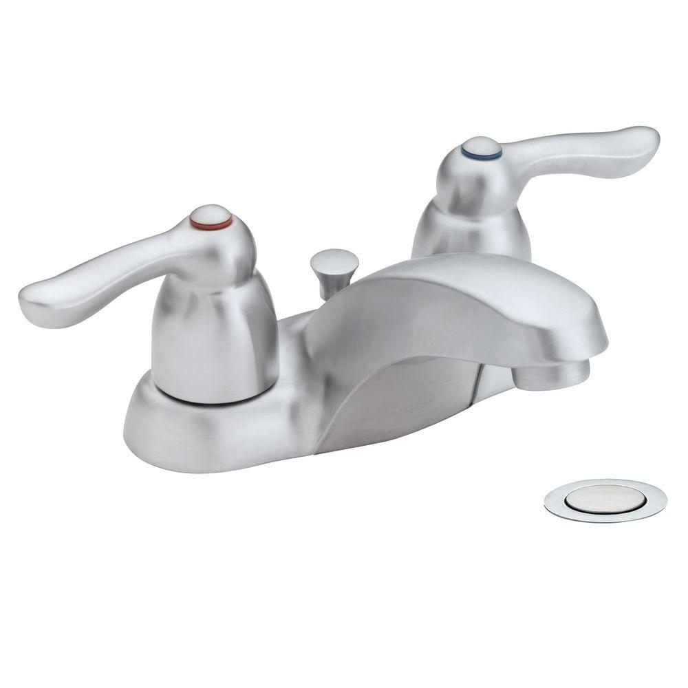 MOEN 4925BC Chateau 4 In 2 Handle Low Arc Bathroom Faucet In Brushed   026508136737 