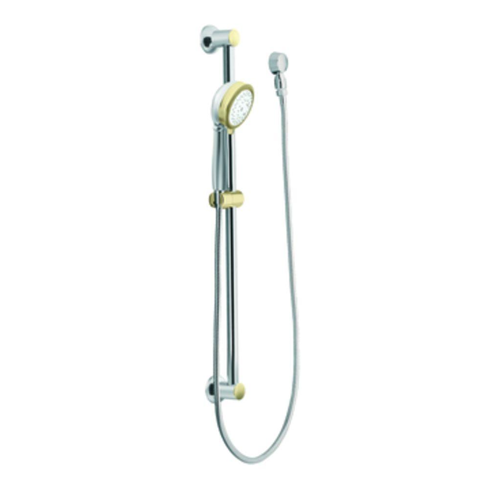 MOEN 3867CP 4 Function Handheld Shower with Slide Bar in Chrome ...