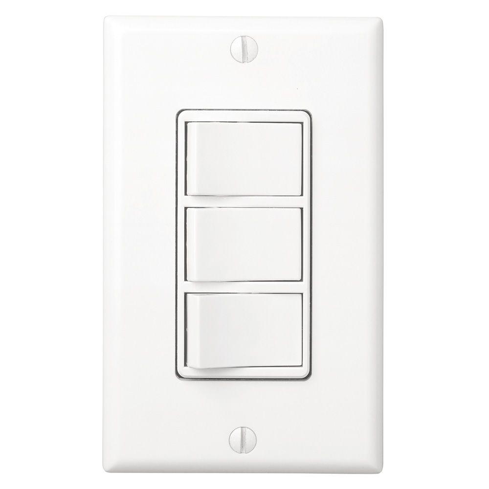 Broan-NuTone 77DW White 4-Function Wall Control PP