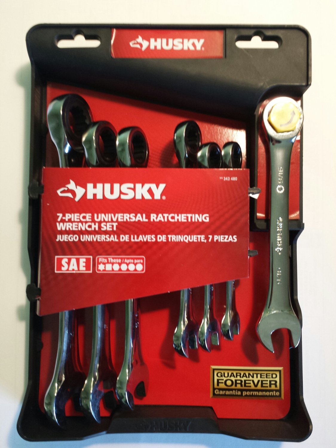 Husky HSRW7PCSAE 7piece Universal Ratcheting Wrench Set SAE PPPA, Avi