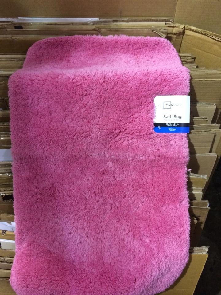 Mainstays Rounded Bath Rug, 34" x 19.5" Pink Cheer list, Avi Depot=Much