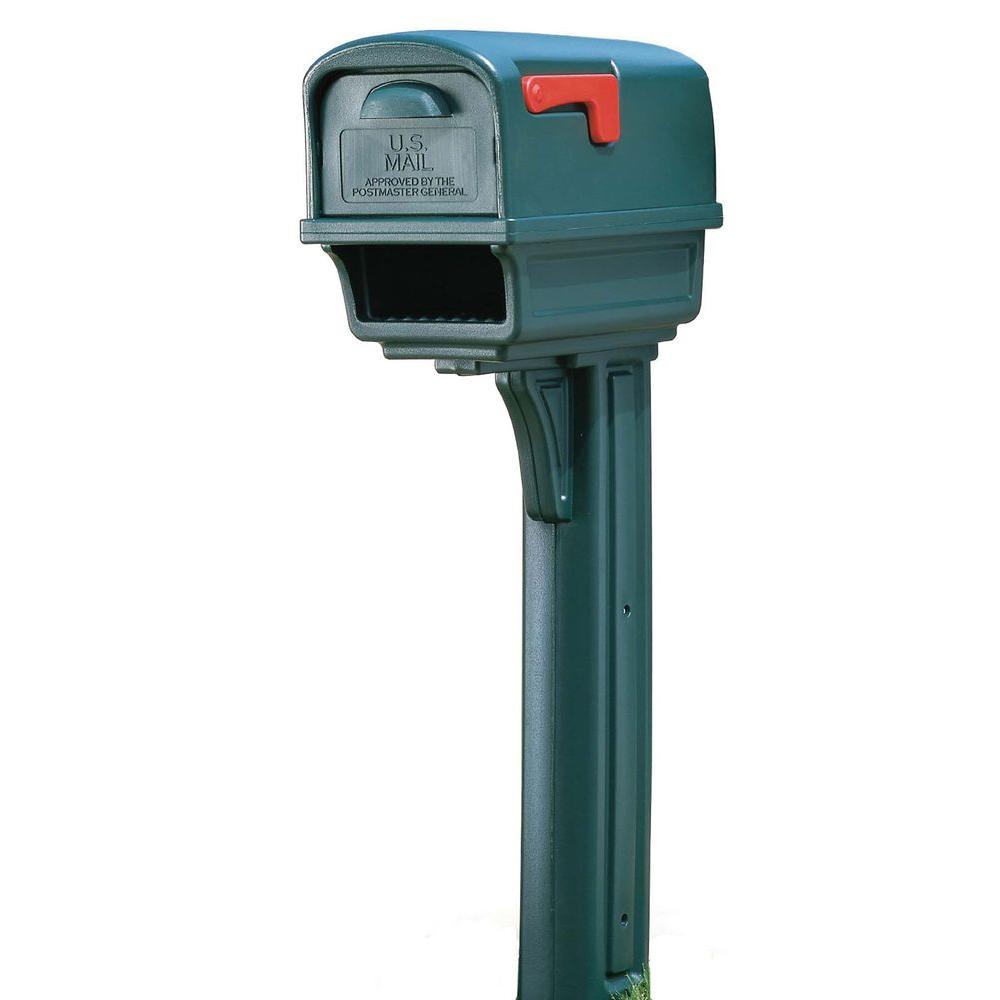 Rubbermaid GC1G0000 Gentry AllInOne Plastic Mailbox and PostMount in