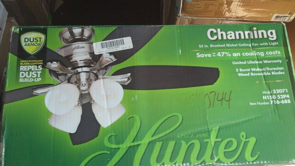 Hunter 52071 Channing 52 In Indoor Brushed Nickel Ceiling Fan Indoor Brushed Nickel Hunter 52071 Channing 52 In