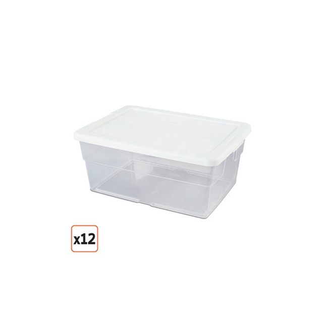 Sterilite 12 Qt. Storage Box Plastic, White