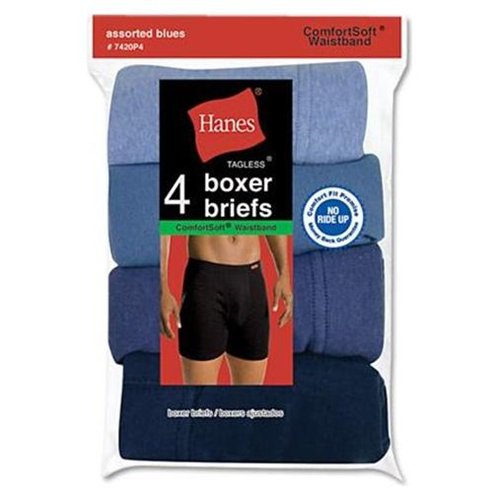 4-Pack Hanes CSWB Boxer Briefs 7420P4, Assorted Bl