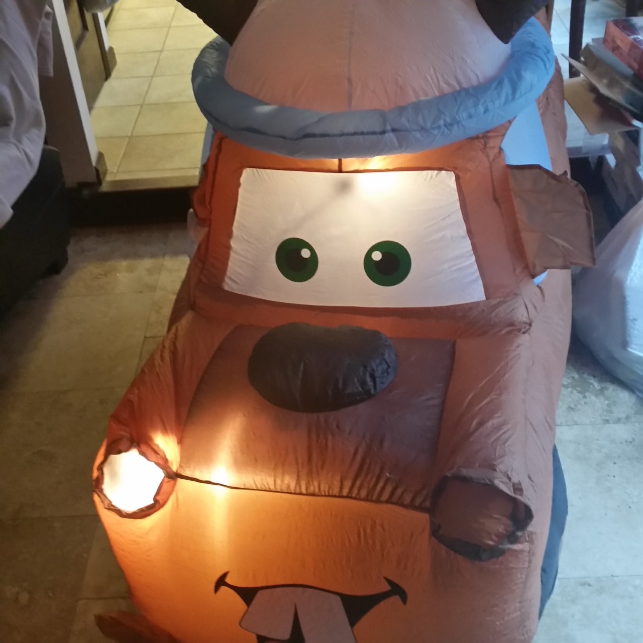 Gemmy 85212 Christmas 5 ft. Airblown Lighted Mater with Reindeer Hat