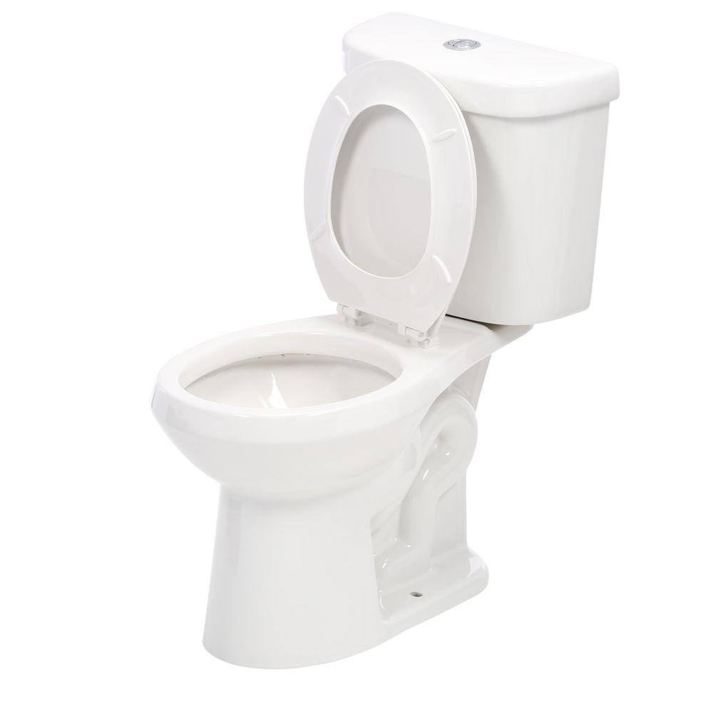 Glacier Bay N2428RDF 2piece Dual Flush Round Toilet in White PPPEL