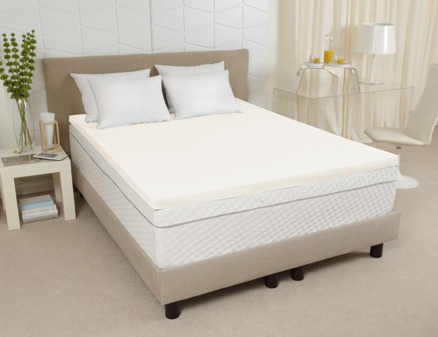 sleep joy visco2 ventilated memory foam mattress topper