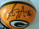 Autographed  A.J. Hawk Mini Helmet