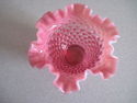 Fenton cranberry opalescent  hobnail vase NICE!