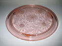 Pink Depression Cake Plate Nice!