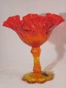 Fenton amberina Compote, flower decoration W/Label