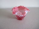 Fenton cranberry opalescent  hobnail vase NICE!