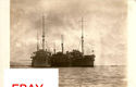 WWI ERA PHOTO US NAVY SHIPS ANCHORED SIDE BY SIDE 