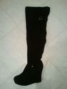 HOT Over the Knee black suede soft BLACK Tall thig