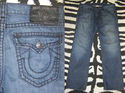 $319 True Religion Ricky Super T Black Stitch Jean