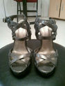 Calvin Klein metallic grey silver pewter snake ski