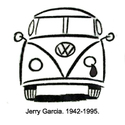 JERRY GARCIA VW SAD BUS VINTAGE PARKING LOT STYLE 