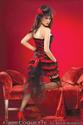 Mesh Ruffle Skirt Removable Tulle Black/red OS/XL