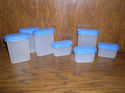 TUPPERWARE 7 BLUE MODULAR SPICE SHAKERS VGC