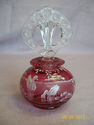 FENTON MARY GREGORY CRANBERRY GLASS PERFUME BOTTLE