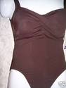  NEW Twist-front one-piece swimsuit size 10 Brown