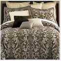 Cindy Crawford Mocha Damask Comforter Set QUEEN   