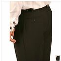 Steve Harvey Black Blue Strip Pleated Cuffed Pant 