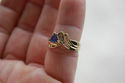14kyg .050ct Trillon Cut Tanzanite Ring With Diamo