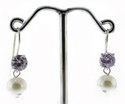 WONDERFUL CREATED LAVENDER & PEARL Sterling 925 Si