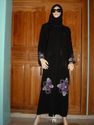 Black embroidery abaya hijab jilbab caftan