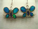 Blue Fire Opal & Tanzanite Butterfly Earrings 925 