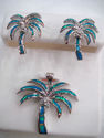 Palm Tree Blue Fire Opal With Blue Topaz  Matching