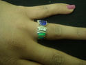 Tanzanite and Blue Fire Opal Inlay 925 Sterling Si