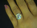 Amethyst &  Blue Fire Opal Inlay with White Topaz 