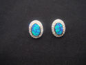 Blue Fire Opal With White Topaz 925 Sterling Silve