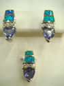 Tanzanite & Blue Fire Opal 925 Silver Matching Pen