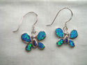 Blue Fire Opal & Tanzanite Butterfly Earrings 925 