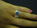 Tanzanite and Blue Fire Opal Inlay 925 Sterling Si