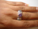 Amethyst &  Blue Fire Opal Inlay with White Topaz 