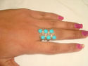 NATURAL TURQUOISE 925 STERLING SILVER RING Size 6.