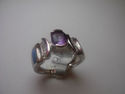 Amethyst &  Blue Fire Opal Inlay with White Topaz 