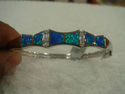 Blue Fire Opal & White Topaz Cuff Bracelet
