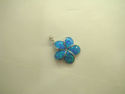Flower Shape Blue Fire Opal 925 Sterling Silver Pe