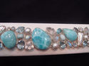 Larimar Blue Topaz Fresh Water Pearl & Moonstone .