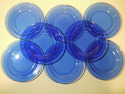 8 Blue Depression Glass Plates