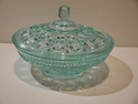 Light Blue Glass Candy Dish With Lid