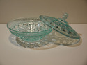 Light Blue Glass Candy Dish With Lid