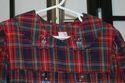 Lord & Taylor Hand Smocked Red & Navy blue Tartan 