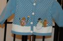 Talbots kids winter scene cardigan sweater snowman